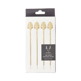 Art Deco Cocktail Picks in Gold Set of 4-product_type::metal_cocktail_picks-Parc Decor