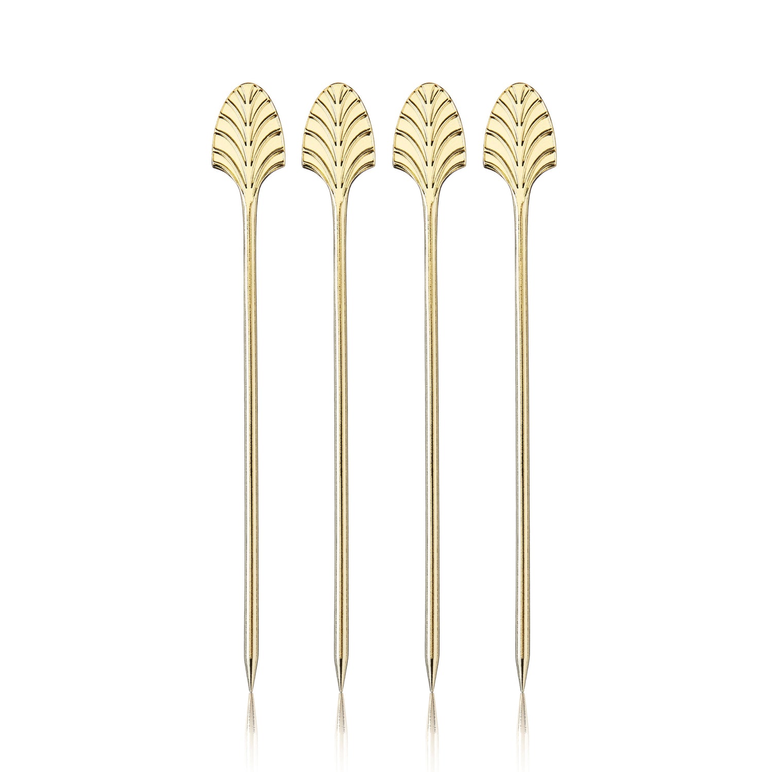 Art Deco Cocktail Picks in Gold Set of 4-product_type::metal_cocktail_picks-Parc Decor