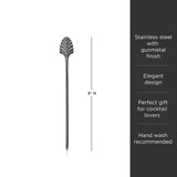 Art Deco Cocktail Picks in Gunmetal Set of 4-product_type::metal_cocktail_picks-Parc Decor