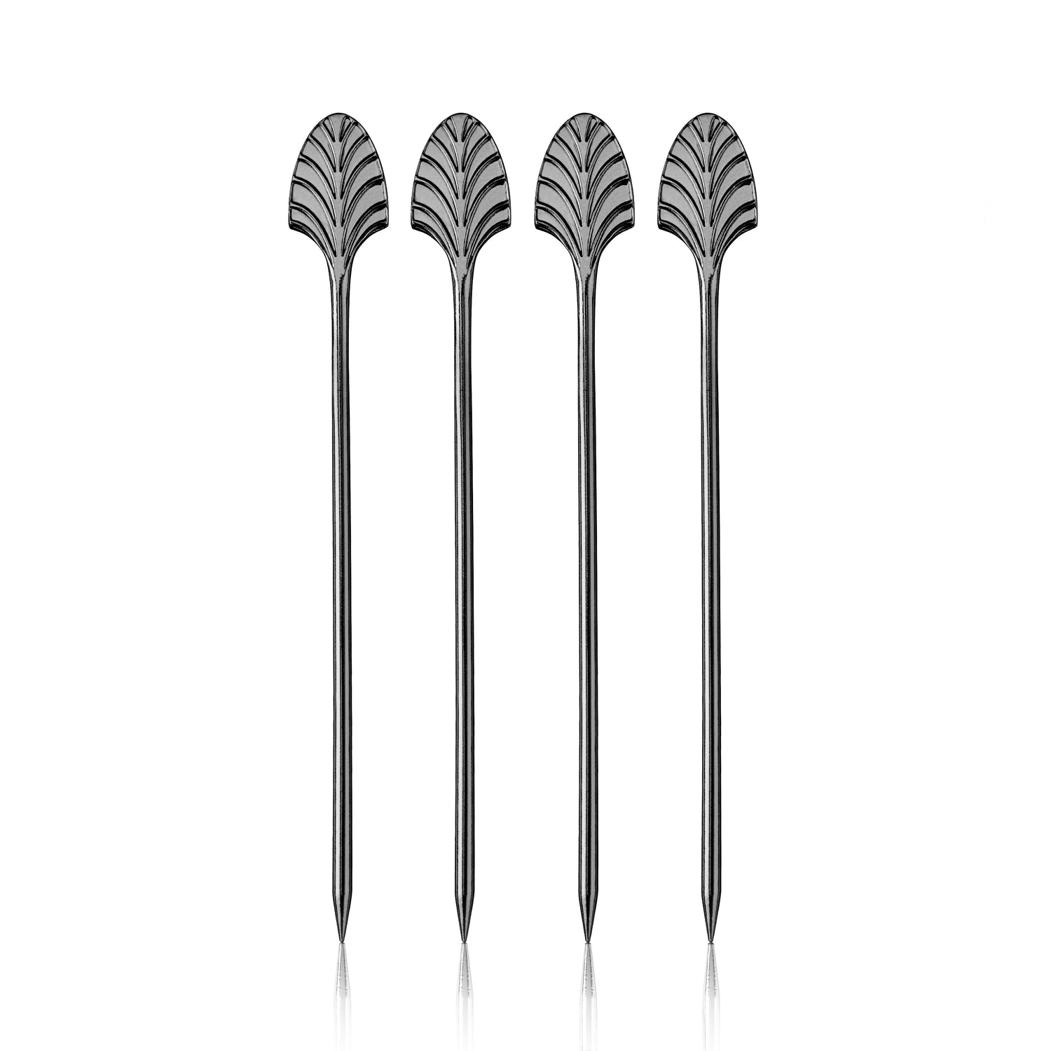 Art Deco Cocktail Picks in Gunmetal Set of 4-product_type::metal_cocktail_picks-Parc Decor