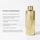 Art Deco Cocktail Shaker in Gold-product_type::shaker-Parc Decor