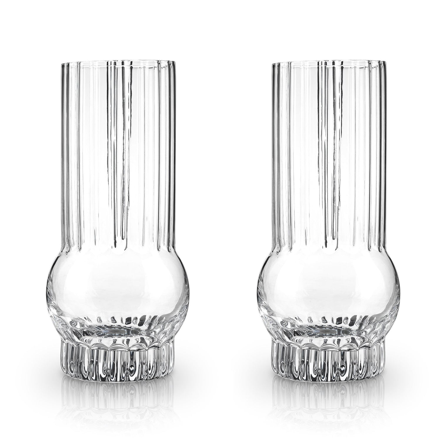 Art Deco Crystal Highball Glasses Set of 2-product_type::stemless_cocktail_glasses-Parc Decor