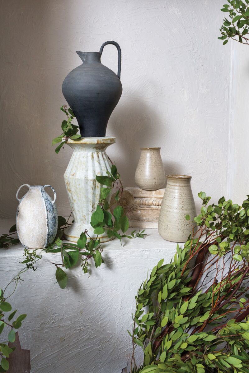 Arthur Black Terracotta Jug-Vases and Jars-Parc Decor