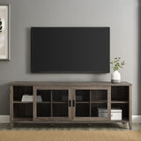 Arthur Industrial TV Stand with Sliding Mesh Door-Entertainment-Parc Decor