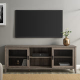 Arthur Industrial TV Stand with Sliding Mesh Door-Entertainment-Parc Decor