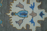 Artic Gray And Ivory Traditional Style Hand Tufted Wool Rug
