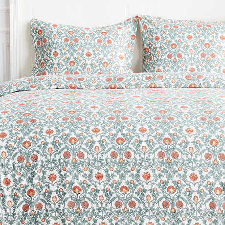 Arts & Crafts Floral Printed Duvet Set-Duvets-Parc Decor