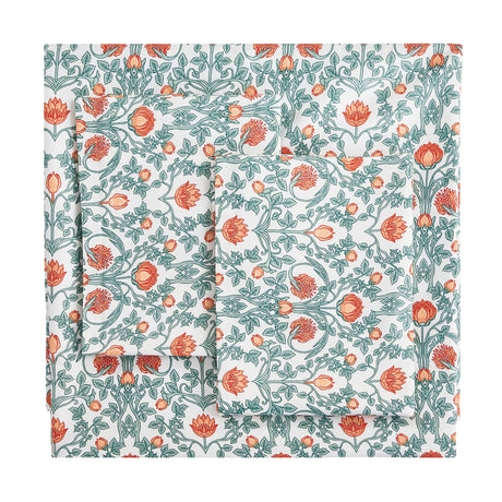 Arts & Crafts Floral Printed Duvet Set-Duvets-Parc Decor