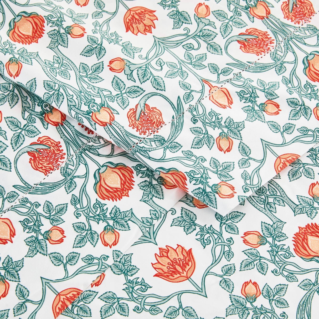 Arts & Crafts Floral Printed Sheet Set-Sheets-Parc Decor