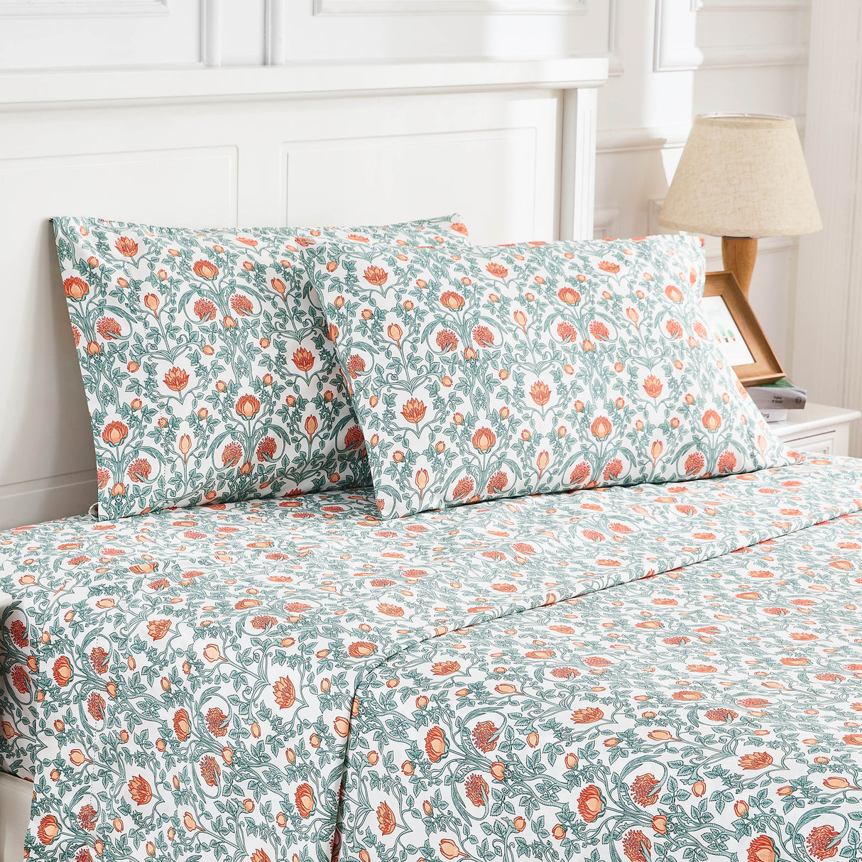 Arts & Crafts Floral Printed Sheet Set-Sheets-Parc Decor