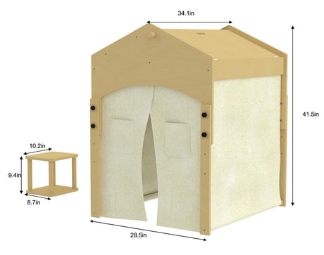 Ash Kids Play Tent & Desk Set | Adjustable Wooden Learning Tent with Desk, Chair & Chalkboard