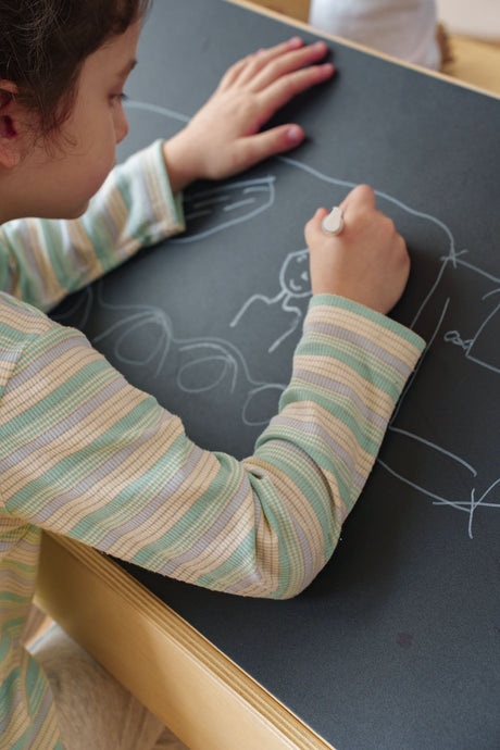 Ash Kids Play Tent & Desk Set | Adjustable Wooden Learning Tent with Desk, Chair & Chalkboard