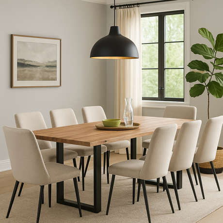 Athea Butterfly Natural live Edge Dining Table - 96"-Dining Table-Parc Decor