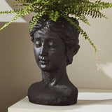Athena Bust Planter Vessel in Antique Black-Planter-Parc Decor