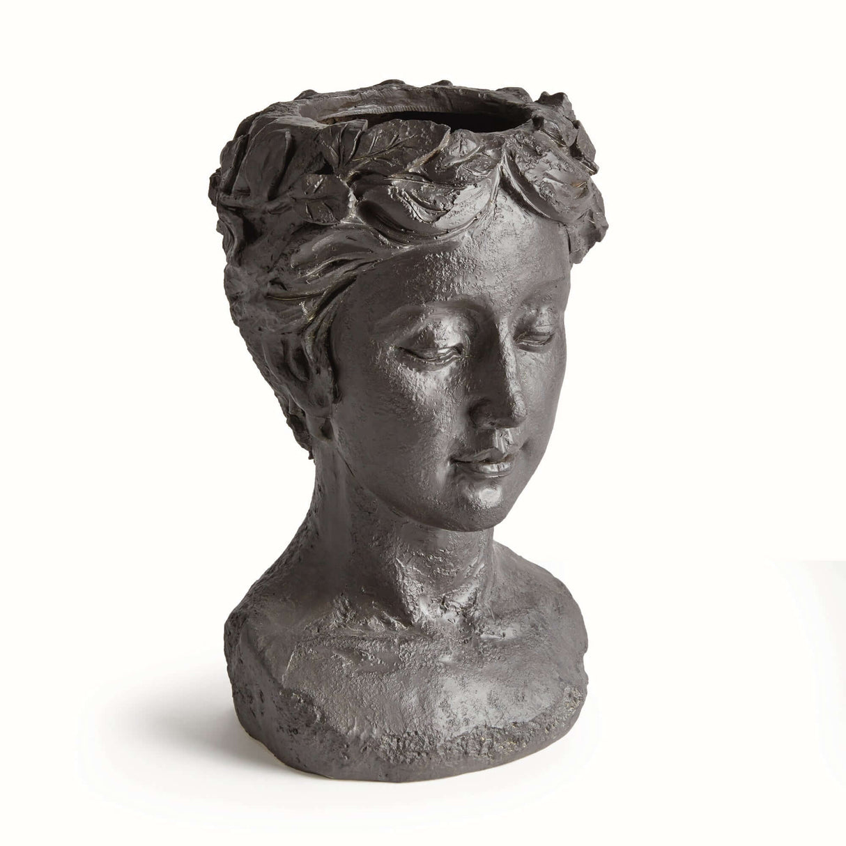 Athena Bust Planter Vessel in Antique Black-Planter-Parc Decor