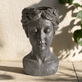 Athena Bust Planter Vessel in Antique Black-Planter-Parc Decor