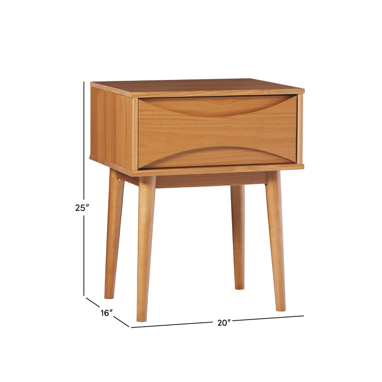 Atticus Solid Wood Mid-Century Modern Nightstand-Bedroom-Parc Decor