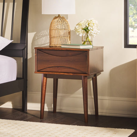 Atticus Solid Wood Mid-Century Modern Nightstand-Bedroom-Parc Decor