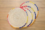 Aura raffia tabletop, colorful edge placemat-table tops-Parc Decor