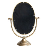 Austine Framed Mirror on Stand – Antique Brass Finish-Round and Oval Mirrors-Parc Decor