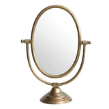 Austine Framed Mirror on Stand – Antique Brass Finish-Round and Oval Mirrors-Parc Decor