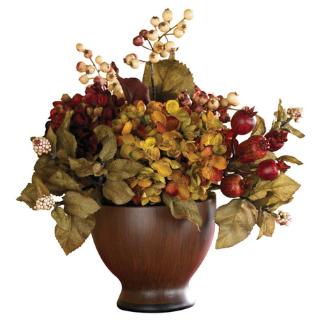 Autumn Hydrangea w/Round Vase-Arrangement-Parc Decor