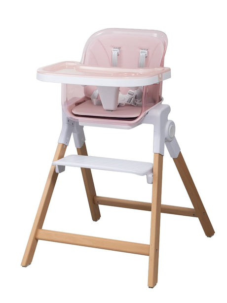 Clover Wooden Baby High Chair | Montessori Feeding Chair with Tray, Adjustable Footrest & 5-Point Harness