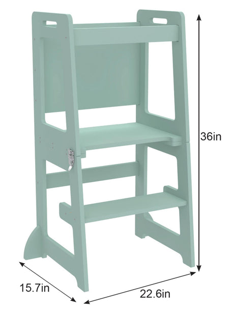 Fecha - Torre de cocina 4 en 1, escritorio, taburete y pizarra