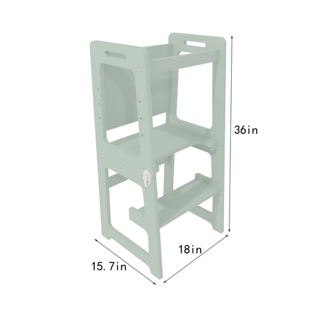 Fecha - Torre de cocina 4 en 1, escritorio, taburete y pizarra