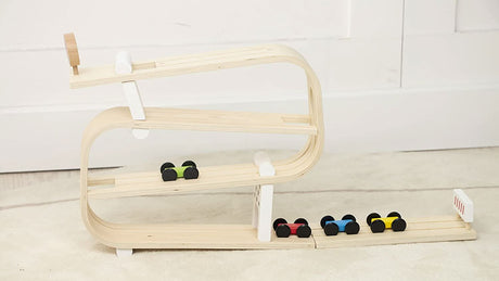Avenlur Wooden Car Ramp Racer | Montessori Rolling Track Toy for Toddlers-Indoor-Parc Decor