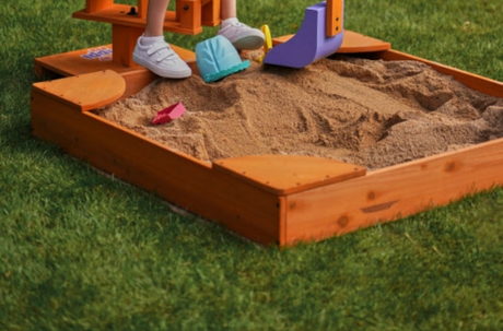 Avenlur Wooden Sandbox – Durable Outdoor Play Area, Perfect for Excavator-Outdoor-Parc Decor