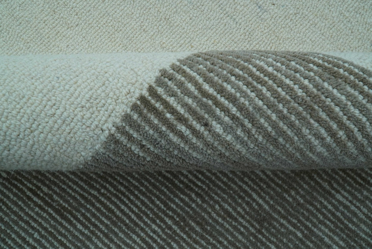 Azure Custom Made Geometrical Charcoal And Gray Hand Tufted Wool Rug