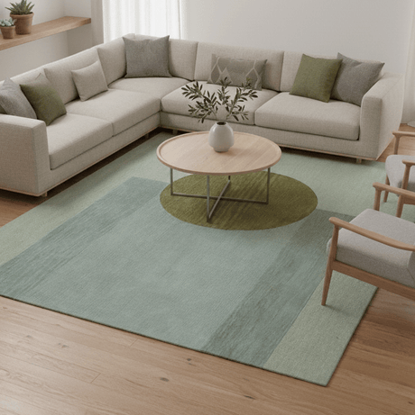 Azure Custom Made Modern Design Beige And Gray Hand Tufted Wool Rug