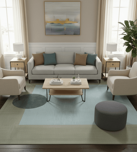 Azure Custom Made Modern Design Gray and Brown Hand Tufted Wool Rug