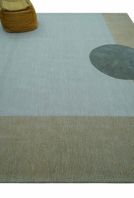 Azure Custom Made Modern Design Gray and Brown Hand Tufted Wool Rug