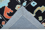 Azure Custom Made Traditional Oushak Black Hand Tufted Wool Rug