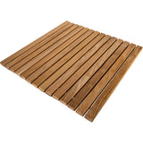 Bahama Teak Shower and Bath String Mat with Rubber Footing 19.6″ x 19.6″