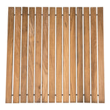 Bahama Teak Shower and Bath String Mat with Rubber Footing 19.6″ x 19.6″