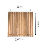 Bahama Teak Shower and Bath String Mat with Rubber Footing 19.6″ x 19.6″