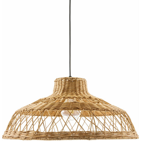 Bailleval Dark Brown Rattan Pendant-Lighting-Parc Decor
