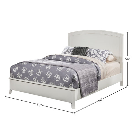 Baker Panel Bed, White-Beds-Parc Decor