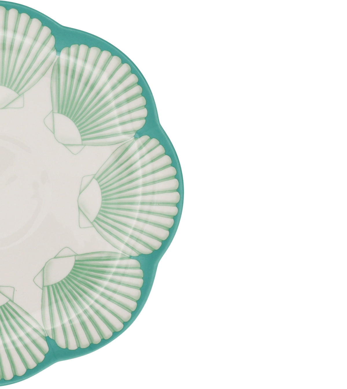Balearic Blu Scalloped Ceramic Dinner Plates – Set of 4 (+1 Bonus Plate)
