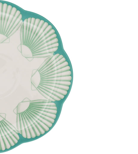 Balearic Blu Scalloped Ceramic Dinner Plates – Set of 4 (+1 Bonus Plate)