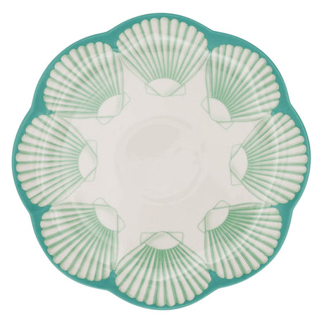 Balearic Blu Scalloped Ceramic Dinner Plates – Set of 4 (+1 Bonus Plate)