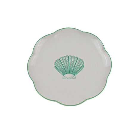 Balearic Blu Scalloped Ceramic Starter Plates – Case of 12 (+3 Bonus Plates)