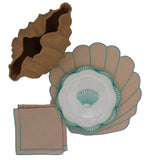Balearic Blu Scalloped Ceramic Starter Plates – Set of 4 (+1 Bonus Plate)