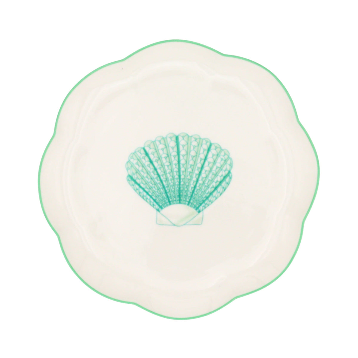 Balearic Blu Scalloped Ceramic Starter Plates – Set of 4 (+1 Bonus Plate)