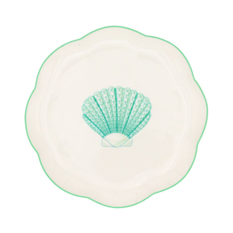 Balearic Blu Scalloped Ceramic Starter Plates – Set of 4 (+1 Bonus Plate)