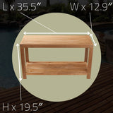 Bali Natural Teak Shower and Bath Spa Bench with Shelf - 35"