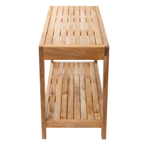 Bali Natural Teak Shower and Bath Spa Bench with Shelf-Bench-Parc Decor